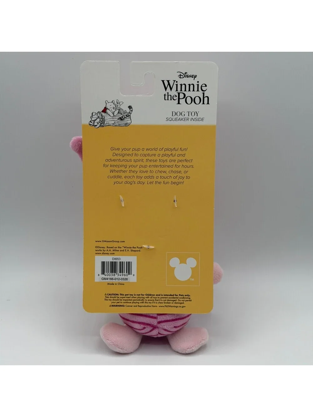 Disney Winnie The Pooh Piglet Dog Toy Squeaker Plush Squeaky DI653 NEW